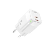 XO wall charger CE07 PD 35W 2x USB-C white