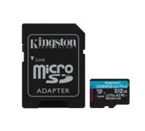 Kingston Technology 512GB microSDXC Canvas Go Plus Gen4 200MB/s A2 U3 V30 Card + Adapter