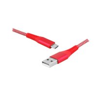 PS USB - microUSB kabelis, 1 m, sarkans.