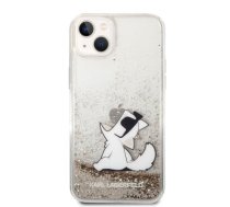 Karl Lagerfeld Liquid Glitter Choupette Eat Case for iPhone 14 Plus Gold