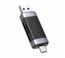 Orico CD2D-AC2-BK-EP TF|SD memory card reader, USB + USB-C (black)