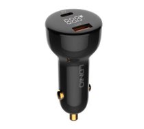 LDNIO C101 Car Charger, USB + USB-C, 100W + USB-C to USB-C Cable (Black)