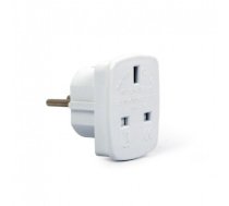 Gembird AC power adapter, UK socket to EU Schuko plug, 7.5 A White, Travel adapter