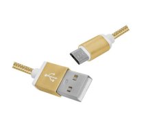 PS USB -microUSB kabelis 1m, pīts, zelta krāsā