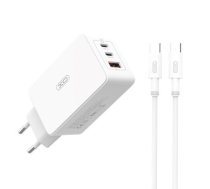 XO wall charger CE13 PD QC 3.0 65W 1x USB 2x USB-C white + USB-C - USB-C cable