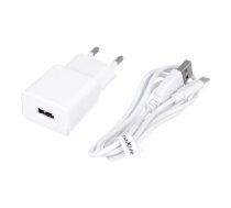 Maxlife MXTC-01 charger 1x USB 2.1A white + USB-C cable