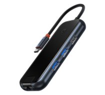 Baseus AcmeJoy 6-Port HUB Docking Station (USB-C to USB-C PD & Data / 2xUSB3.0 / USB2.0 / HDMI / RJ45) dark gray (WKJZ010013)