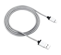 CANYON Charge & Sync MFI braided cable with metalic shell, USB to lightning, certified by Apple, 1m, 0.28mm, Dark gray