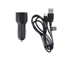 Maxlife MXCC-01 car charger 2x USB 2.4A black + microUSB cable