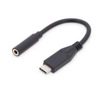 Digitus USB Type-C Audio adapter cable, Type-C - 3.5mm M/F, 0.2m, Audio input/output, Version 3.1 AK-300321-002-S Black, 3.5mm, Type-C