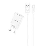 USAMS Ład. siec. 1xUSB T21 lightning biały|white 2,1A Fast Charging T21OCLN01