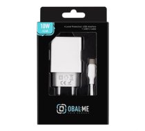 OBAL:ME Wall Charger USB-A 10W + USB-A|USB-C Cable 1m White