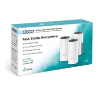 TP-LINK Whole Home Mesh WiFi System Deco M4 (3-Pack) 802.11ac, 300+867 Mbit/s, 10/100/1000 Mbit/s, Ethernet LAN (RJ-45) ports 2, Mesh Support Yes, MU-MiMO Yes, Antenna type 2xInternal