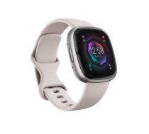 Fitbit Sense 2 Smart watch, NFC, GPS (satellite), AMOLED, Touchscreen, Heart rate monitor, Activity monitoring 24/7, Waterproof, Bluetooth, Wi-Fi, Lunar White/Platinum