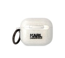 Karl Lagerfeld 3D Logo NFT Karl and Choupette TPU Glitter Case for Airpods 3 White