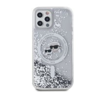 Karl Lagerfeld Liquid Glitter Karl and Choupette Heads MagSafe Case for iPhone 12|12 Pro Transparent
