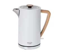 Adler Kettle AD 1347w Electric, 2200 W, 1.5 L, Stainless steel, 360° rotational base, White