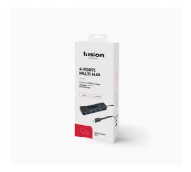 Fusion USB-C līdz 4 x USB 3.0 sadalītājs 5 Gb/s melns (EU Blister)