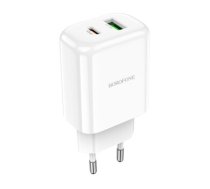 Borofone Wall charger BN4 Potential - USB + Type C - QC 3.0 PD 2.0 20W white