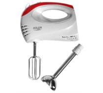 Hand Mixer Adler AD 4212 White, Hand Mixer, 300 W, Number of speeds 5, Shaft material Stainless steel