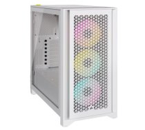 Corsair Tempered Glass PC Case iCUE 4000D RGB AIRFLOW Side window, White, Mid-Tower, Power supply included No