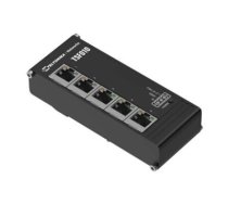 Teltonika TSF010 Unmanaged Industrial Switch, 3-pin industrial DC power socket, 7 – 57 VDC, Integrated DIN rail bracket