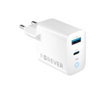 Forever TC-06-20AC PD QC charger 1x USB-C 1x USB 20W white