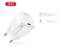 XO wall charger CE06 PD 30W 1x USB-C white + USB-C - Lightning cable