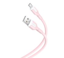 XO cable NB212 USB - microUSB 1,0 m 2,1A pink