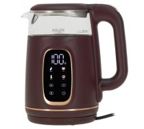 Adler Kettle with LED Display | AD 1305 | Electric | 2200 W | 1.7 L | Plastic | 360° rotational base | Burgundy