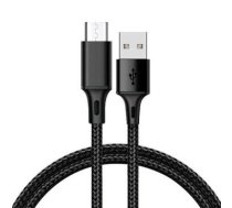 Cable TYPE 2 - USB to Micro USB - metal plugs QC 3.0 1 metre black