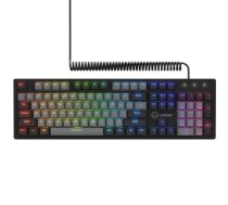 LORGAR Azar 514, Wired mechanical gaming keyboard, RGB backlight, 1680000 colour variations, 18 modes, keys number: 104, 50M clicks, linear dream switches, spring cable up to 3.4m, ABS plastic+metal, magnetic cover, 450*136*39mm, 1.17kg, black, EN layout
