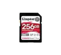 Kingston Technology 256GB Canvas React Plus SDXC UHS-II 280R/150W U3 V60 for Full HD/4K
