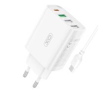 Wall charger XO L120 3x USB, 1x USB-C, 18W (white)