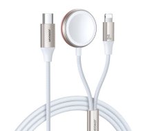 Joyroom 2 in 1 Lightning cable and inductive charger for Apple Watch 1.5m white (S-IW011)