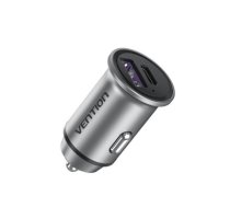 Vention Two-Port USB A+C(18/20) Car Charger Gray Mini Style Aluminium Alloy Type