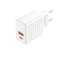 Foneng Wall charger EU42 GaN - USB + Type C - PD 20W 3A white