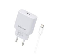 Ładowarka sieciowa 30W GaN USB-C + kabel lightning, biała