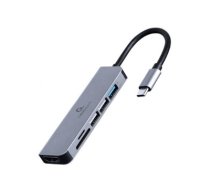 Multi-port adapter Cablexpert USB Type-C 6-in-1 TO HDMI/USB3/Card Reader A-CM-COMBO6-02 GEMBIRD