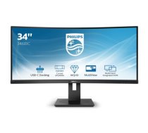 Philips B Line 346B1C/00 computer monitor 86.4 cm (34") 3440 x 1440 pixels WQHD LCD Curved Matt Black