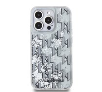 Karl Lagerfeld Liquid Glitter Monogram Gradient Case for iPhone 14 Pro Max White