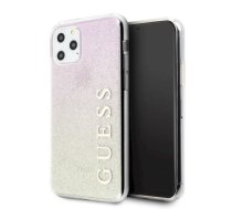 Guess GUHCN65PCUGLGPI Hard Gradient Glitter Case Aizsargapvalks Priekš Apple iPhone 11 Pro Max Rozā - Zeltains
