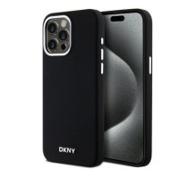 DKNY DKHMP15XSMCHLK iPhone 15 Pro Max 6.7" czarny|black hardcase Liquid Silicone Small Metal Logo MagSafe