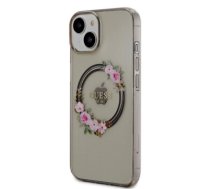 Guess PC|TPU Flowers Ring Glossy Logo MagSafe Case for iPhone 14 Black
