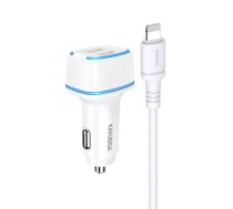 KAKU Car Charger KSC-528 Shengyu - 2xUSB - 2,8A with USB to Lightning white