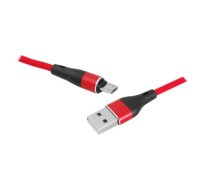 PS USB - microUSB kabelis 2 m, pīts, sarkans