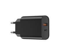 WIWU wall charger Wi-U002 PD + QC 20W 1x USB 1x USB-C black