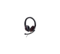 Gembird MHS-03-BKRD Stereo headset, black color with red ring