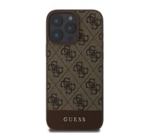 Guess PU 4G Stripe Case for iPhone 16 Pro Brown