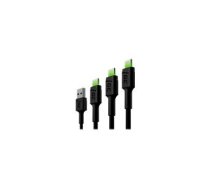 GREENCELL 3x Cable GC Ray USB-C 30cm